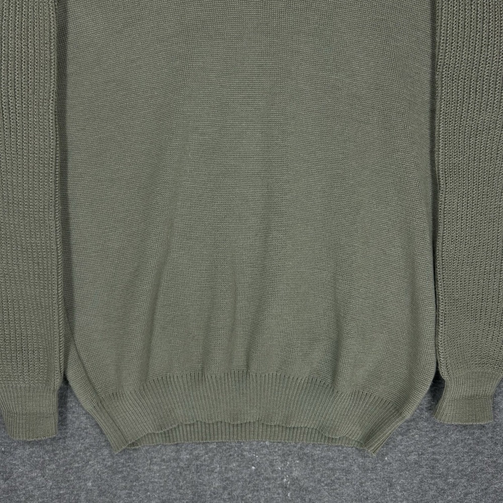 Barbour Sweater Mens XL Green V-neck D675 Fine Knit Pure New Wool Scotland - Picture 7 of 13